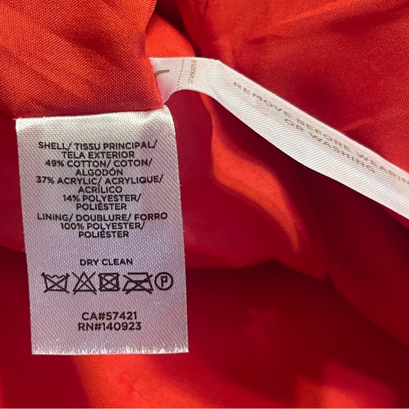 LOFT sz 4 Tweed Rapture Red Coral Double Breasted Blazer Jacket Business Holiday - Picture 14 of 16